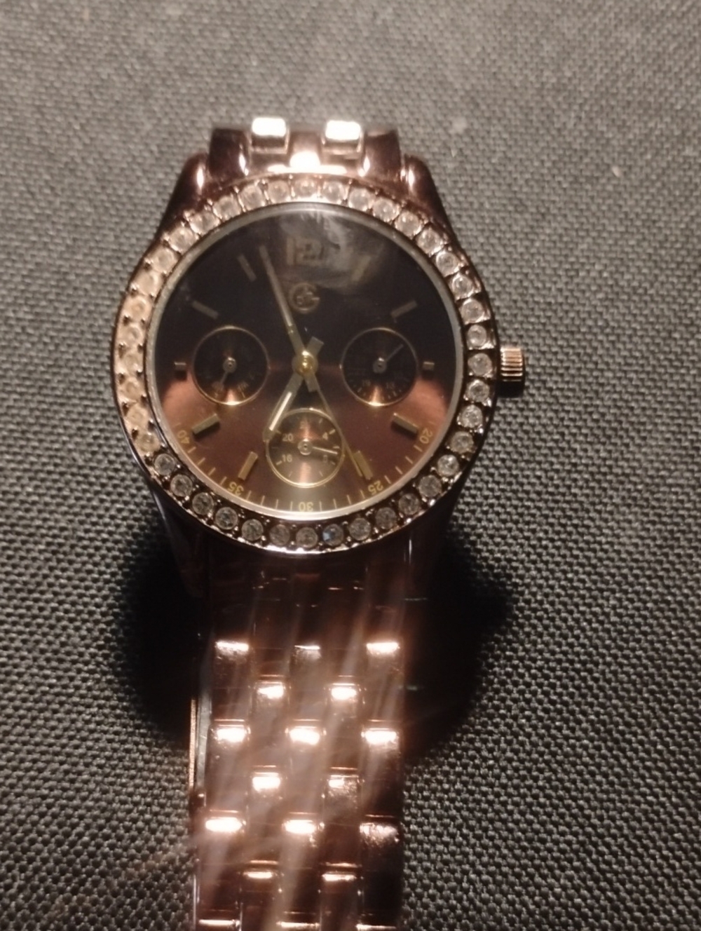 Women's Rose Gold Crystal Bezel Fashion Watch